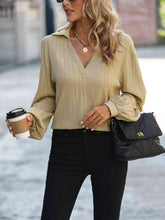 Load image into Gallery viewer, Johnny Collar Long Sleeve Blouse