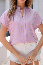 Load image into Gallery viewer, Printed Notched Short Sleeve Blouse
