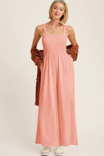 Load image into Gallery viewer, Smocked Square Neck Wide Leg Jumpsuit with Pockets