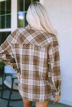 Load image into Gallery viewer, Plaid Dropped Shoulder Shirt Jacket