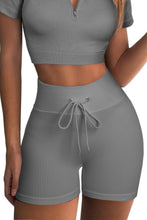 Load image into Gallery viewer, Drawstring Ribbed Sports Shorts