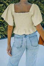 Load image into Gallery viewer, Smocked Frill Trim Peplum Top