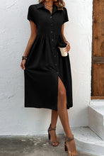 Load image into Gallery viewer, Button Front Short Sleeve Dress