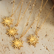 Load image into Gallery viewer, Titanium Steel Sun Shape Pendant Necklace