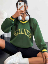 Load image into Gallery viewer, WELLNESS Graphic V-Neck Sweatshirt
