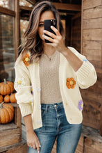 Load image into Gallery viewer, Flower Button Up Long Sleeve Cardigan