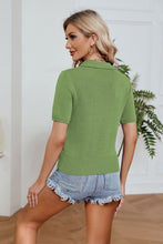 Load image into Gallery viewer, Johnny Collar Short Sleeve Knit Top