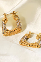 Load image into Gallery viewer, 18K Gold Plated Inlaid Cubic Zirconia Earrings