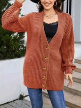 Load image into Gallery viewer, Plus Size Long Sleeve Button Front Cardigan
