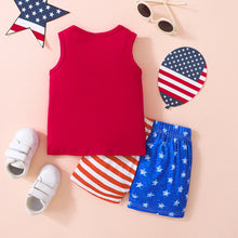Load image into Gallery viewer, Kids USA Graphic Tank and Star and Stripe Shorts Set