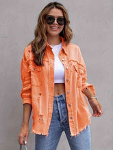 Load image into Gallery viewer, Distressed Drop Shoulder Denim Jacket