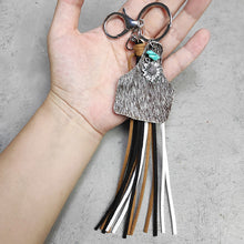 Load image into Gallery viewer, Turquoise Fringe Detail Key Chain
