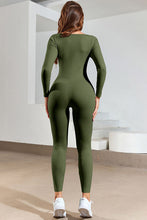 Load image into Gallery viewer, Ruched Square Neck Long Sleeve Active Jumpsuit