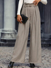 Load image into Gallery viewer, Plaid Wide Leg Pants With Belt