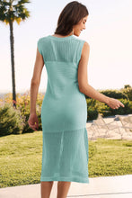 Load image into Gallery viewer, Slit Round Neck Sleeveless Sweater Dress