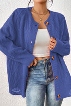 Load image into Gallery viewer, Round Neck Long Sleeve Cardigan