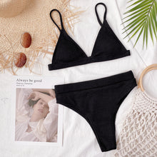 Load image into Gallery viewer, Spaghetti Strap Ribbed Bikini Set
