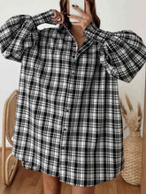 Load image into Gallery viewer, Plaid Lantern Sleeve Shirt