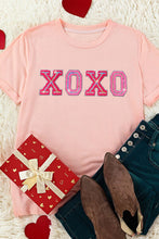 Load image into Gallery viewer, XOXO Round Neck Short Sleeve T-Shirt