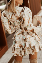 Load image into Gallery viewer, Printed Surplice Neck Layered Dress