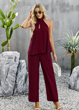 Load image into Gallery viewer, Halter Neck Top and Straight Leg Pants Set