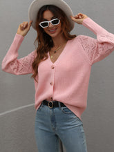Load image into Gallery viewer, Rib-Knit Plunge Raglan Sleeve Cardigan