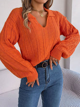 Load image into Gallery viewer, Johnny Collar Drop Shoulder Sweater