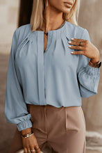 Load image into Gallery viewer, Button Up Round Neck Long Sleeve Shirt