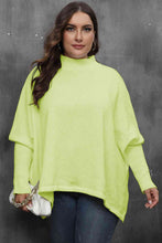 Load image into Gallery viewer, Mock Neck Raglan Sleeve Slit Sweater