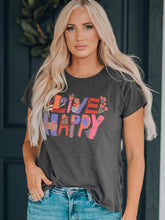 Load image into Gallery viewer, LIVE HAPPY Floral Graphic Tee