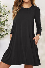 Load image into Gallery viewer, Round Neck Long Sleeve Mini Dress
