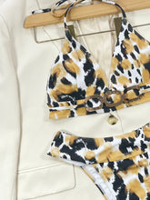 Load image into Gallery viewer, Animal Print Halter Neck Bikini Set