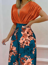 Load image into Gallery viewer, Printed Surplice Top and Wide Leg Pants Set