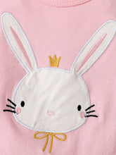 Load image into Gallery viewer, Baby Girl Short Sleeve Bunny Graphic Top and Bow Detail Skirt Set