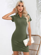 Load image into Gallery viewer, Johnny Collar Short Sleeve Bodycon Dress
