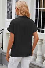 Load image into Gallery viewer, Notched Short Sleeve Blouse