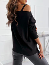 Load image into Gallery viewer, Asymmetrical Neck Buttoned Top
