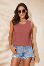 Load image into Gallery viewer, Buttoned Cutout Ribbed Trim Knit Tank