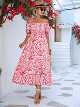 Load image into Gallery viewer, Floral Smocked Flounce Sleeve Midi Dress