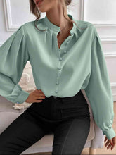 Load image into Gallery viewer, Mock Neck Button Front Shirt