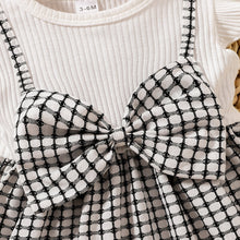 Load image into Gallery viewer, Plaid Bow Detail Round Neck Dress