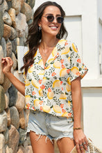 Load image into Gallery viewer, Botanical Print Button Front Lapel Collar Shirt
