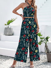 Load image into Gallery viewer, Floral Halter Neck Top and Wide Leg Pants Set