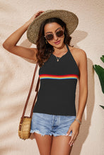 Load image into Gallery viewer, Rainbow Stripe Halter Neck Knit Tank