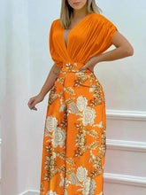 Load image into Gallery viewer, Printed Surplice Top and Wide Leg Pants Set