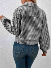 Load image into Gallery viewer, Houndstooth Collared Neck Button Up Jacket