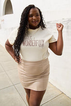 Load image into Gallery viewer, Simply Love Full Size WONDERFULLY Short Sleeve T-Shirt