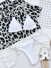 Load image into Gallery viewer, Textured Halter Neck Tie Side Bikini Set