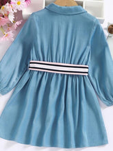 Load image into Gallery viewer, Baby Girl Half Button Long Sleeve Dress