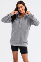 Load image into Gallery viewer, Drawstring Half Zip Hooded Dress
